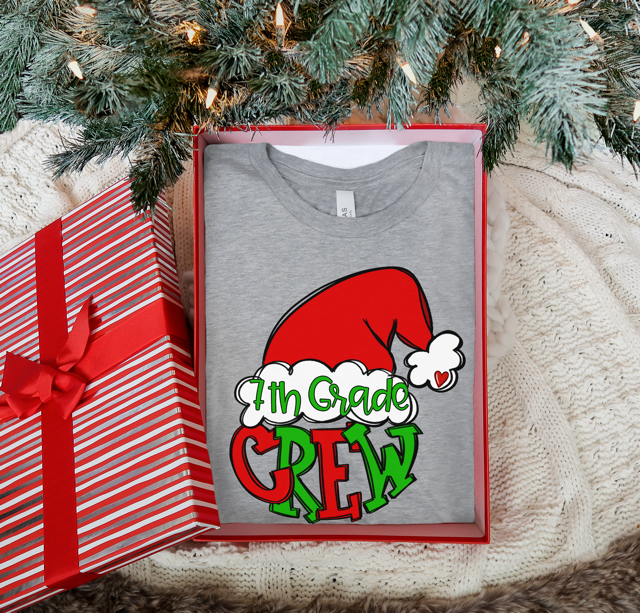 Santa Hat School Crew DTF Print