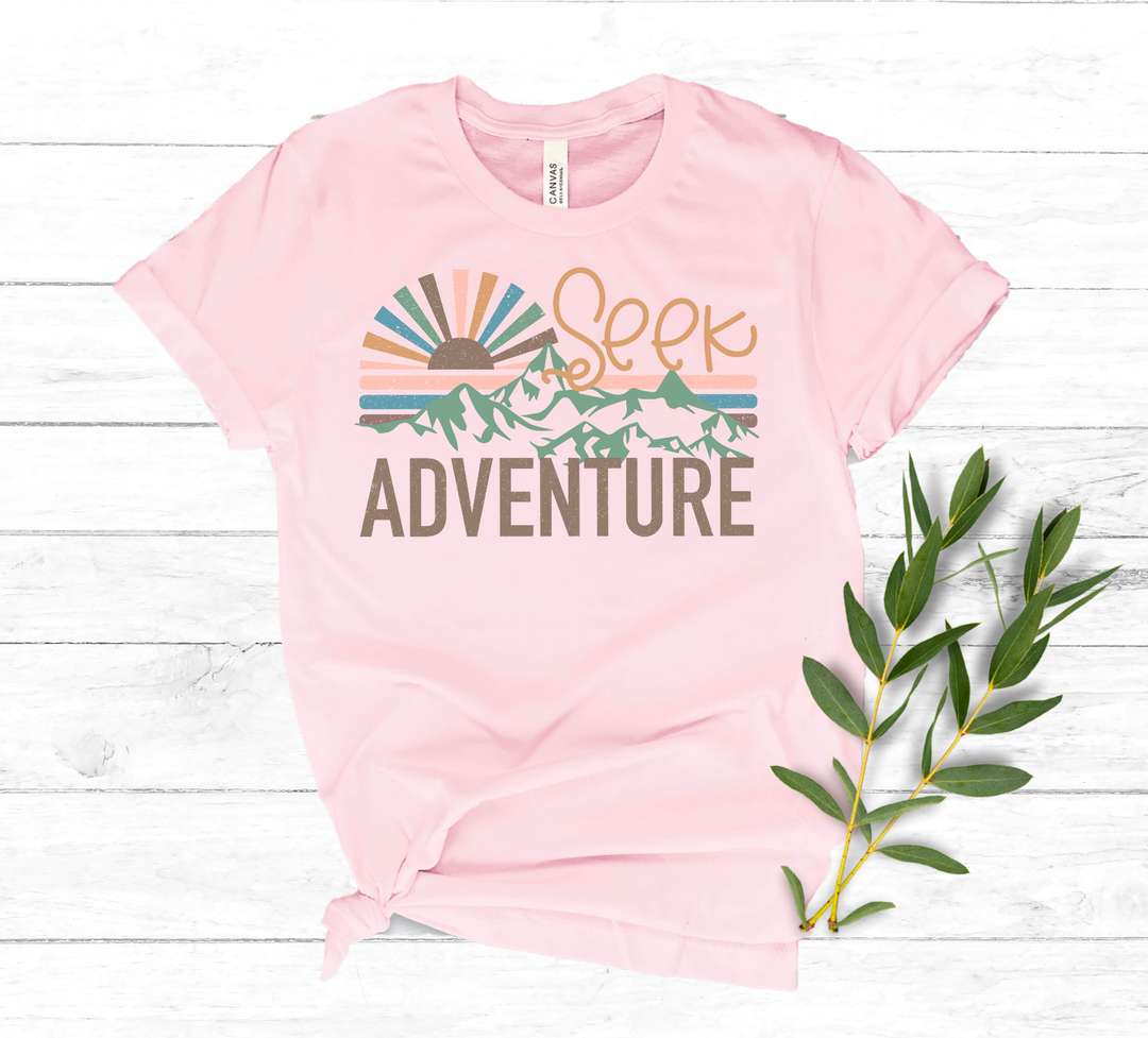 Seek Adventure Pink DTF Print