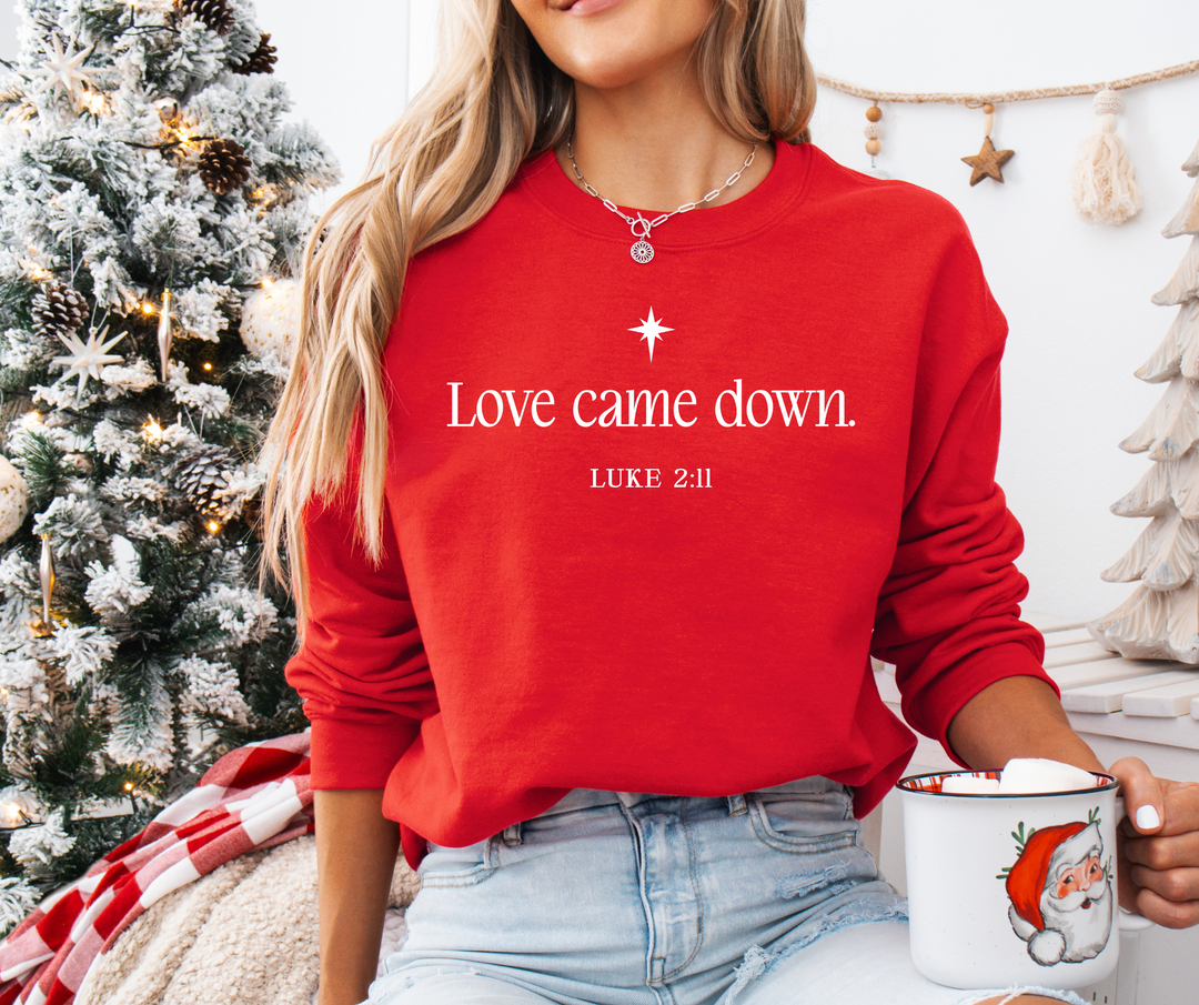 BLACK FRIDAY SPECIAL: LOVE CAME DOWN RED SWEATSHIRT