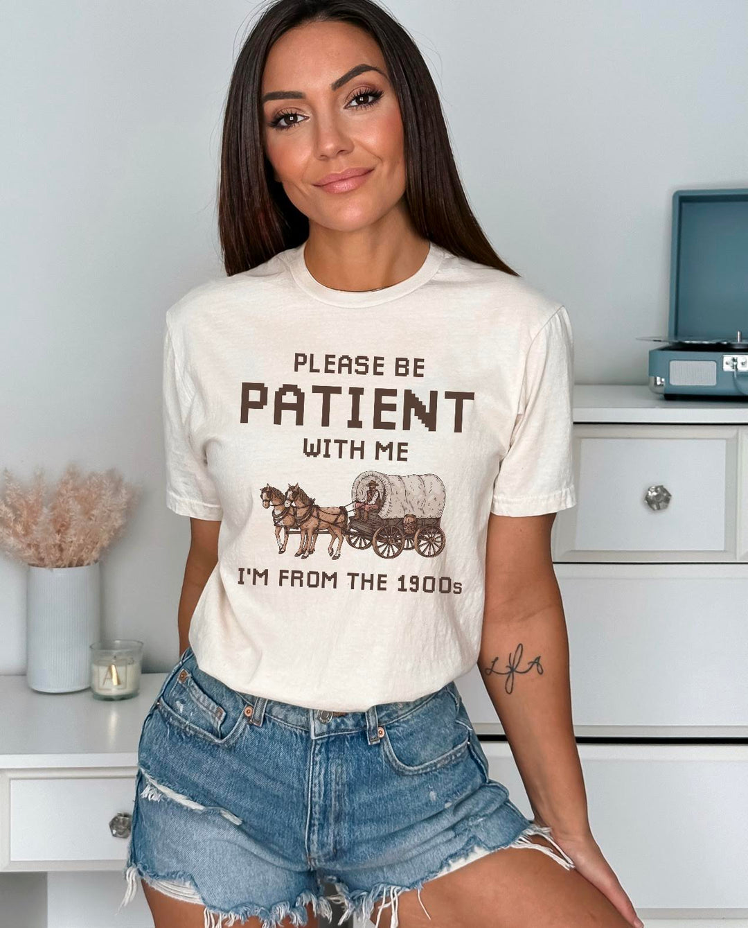 BE PATIENT WITH ME SOFT CREAM COMFORT COLORS Tee