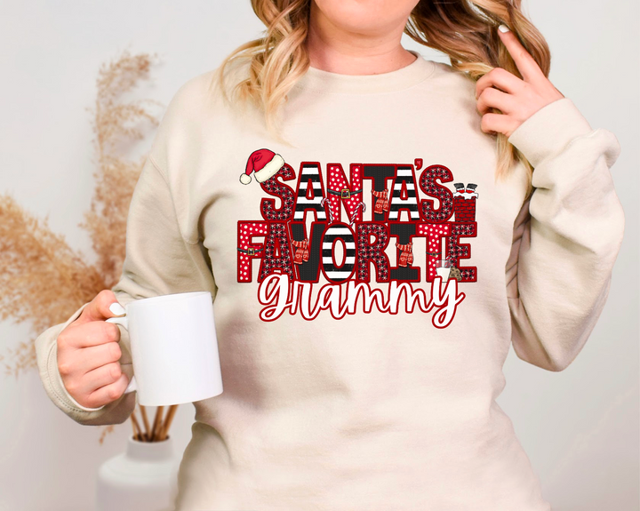 Santa’s Favorite Faux Embroidery DTF Print