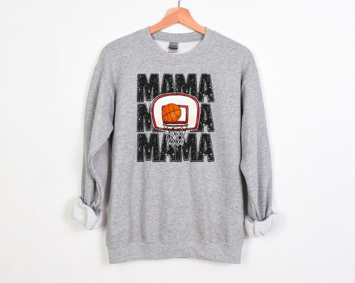 Stacked Basketball Mama Faux Glitter DTF Print