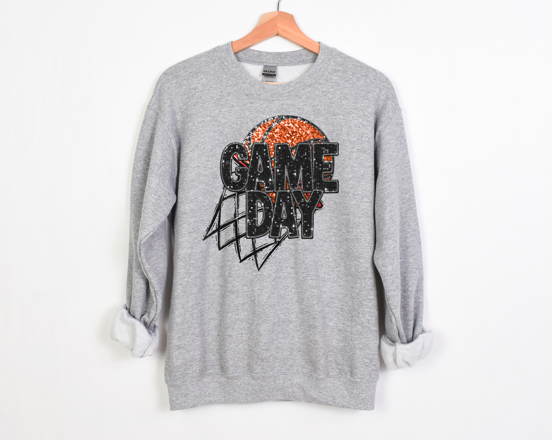 Game Day Swish Faux Glitter DTF Print