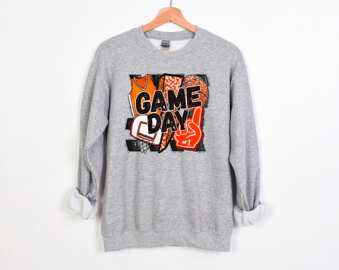 Basketball Game Day Faux Glitter Foam Finger DTF Print