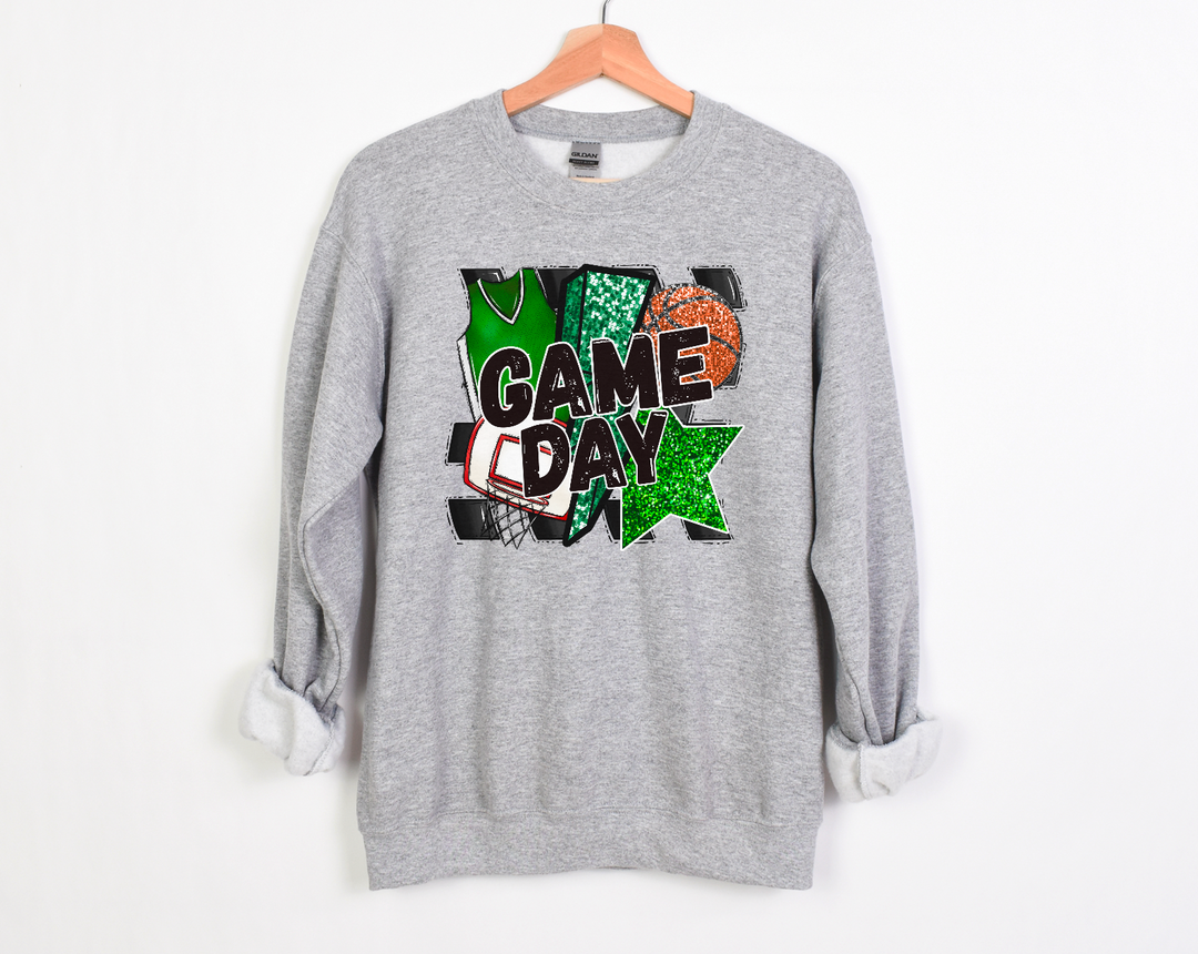 Game Day Basketball Faux Glitter Star DTF Print