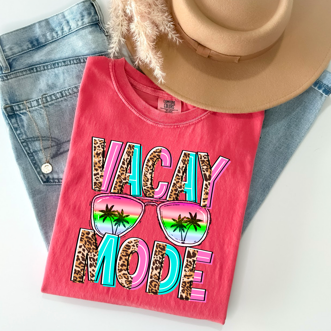 Vacay Mode COMFORT COLORS MOSS WATERMELON Tee