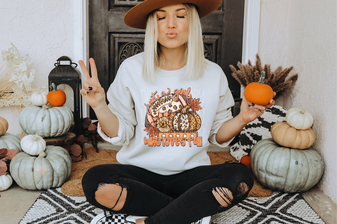 Just a Girl who Loves Fall DTF Print