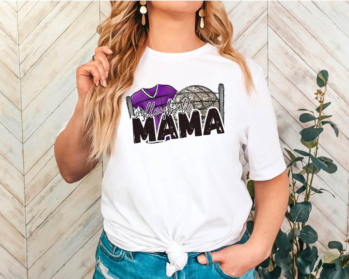 Volleyball Mama Faux Glitter Ball DTF Print