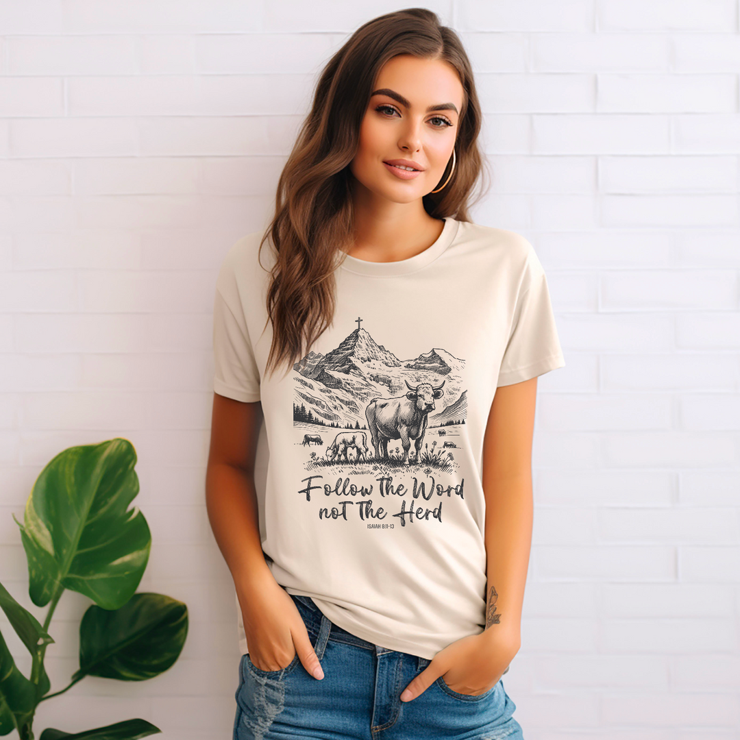 Follow The Word Not The Herd BELLA CANVAS SOFT CREAM Tee