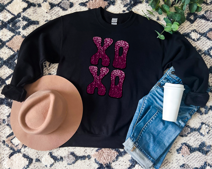 XO Stacked Faux Glitter DTF Print