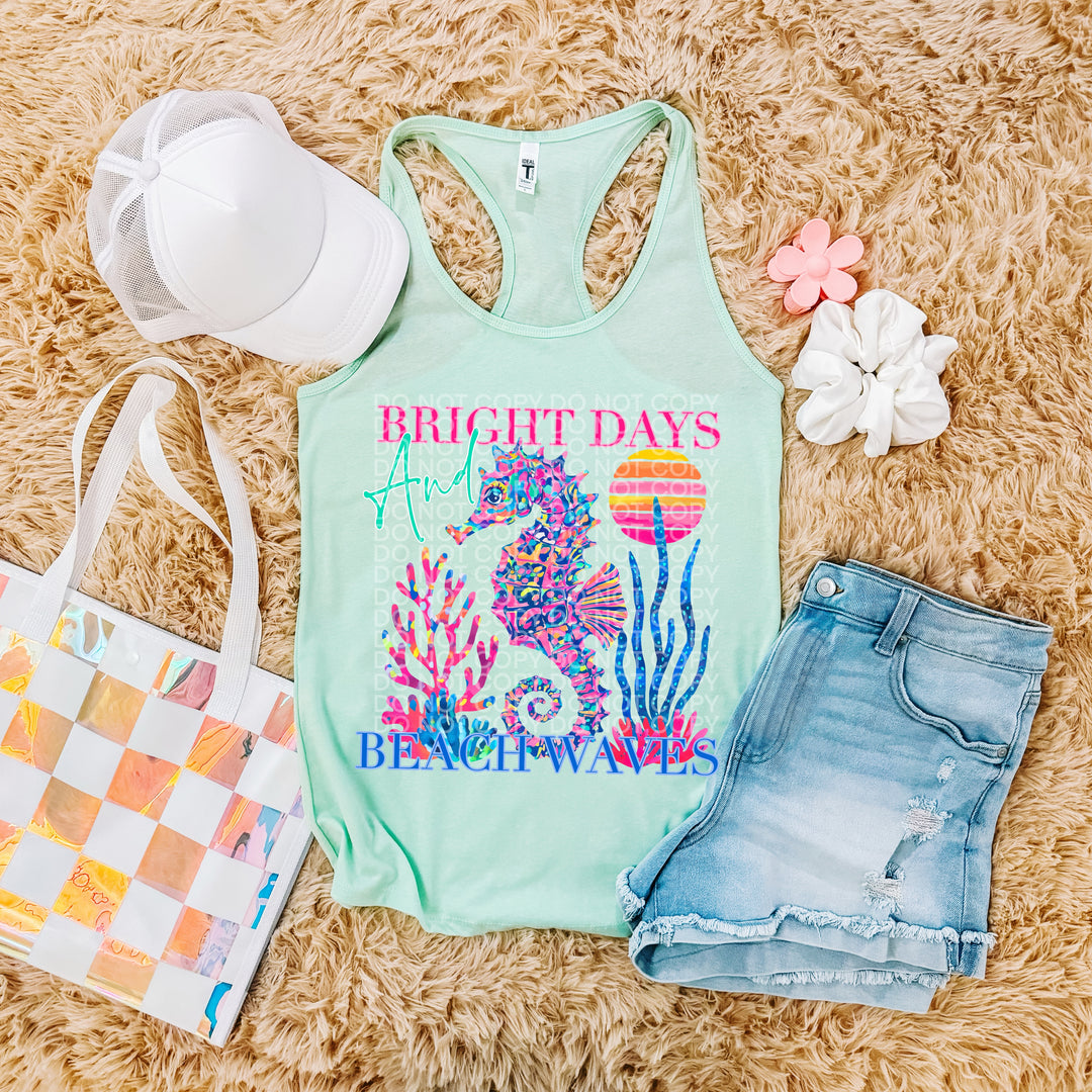 Bright Days And Beach Waves DTF Print
