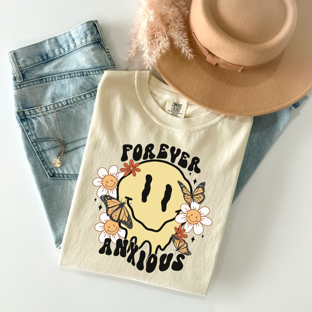 Forever Anxious Smiley Face DTF Print