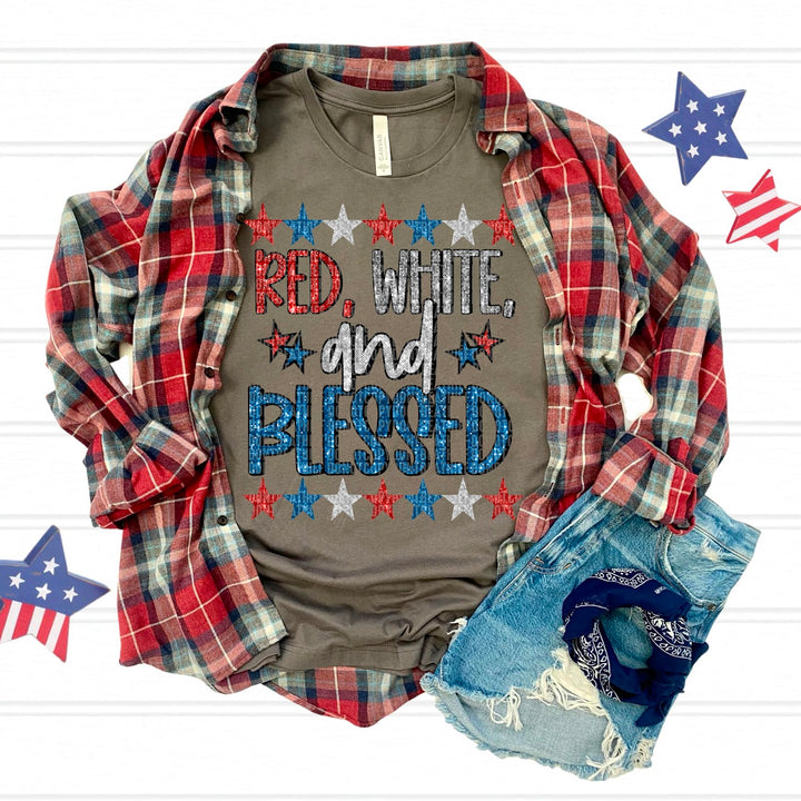 Red White & Blessed DTF Print