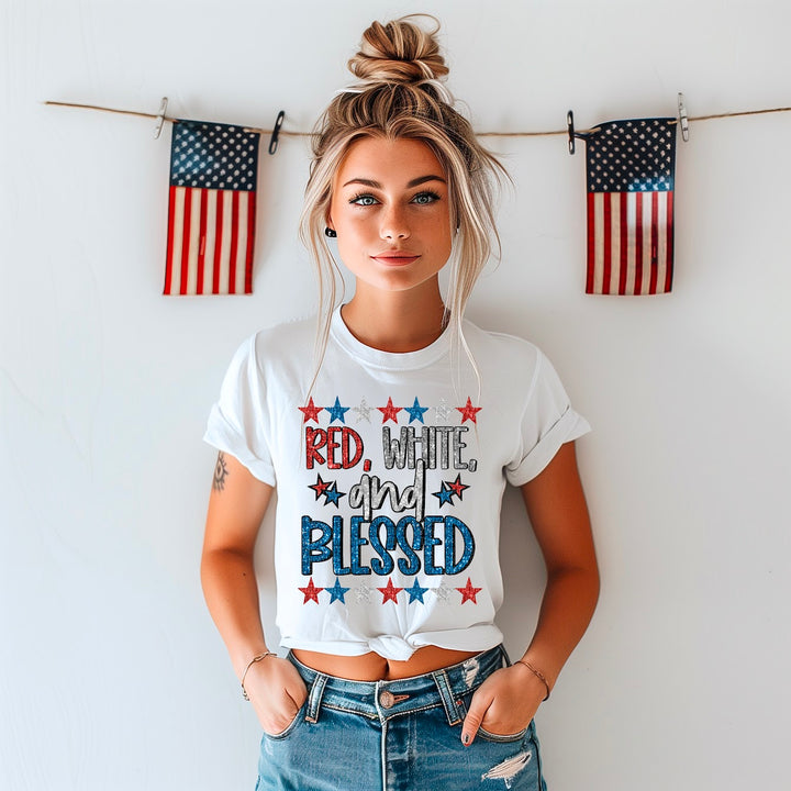 Red White & Blessed DTF Print