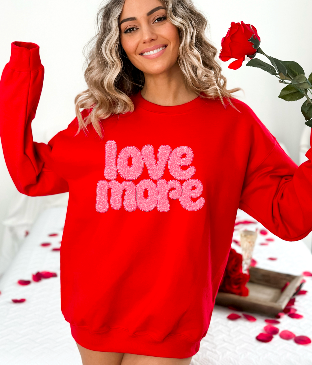 Love More Faux Puff Letters DTF Print