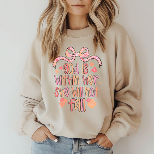 God Is Within Her She Will Not Fall DTF Print