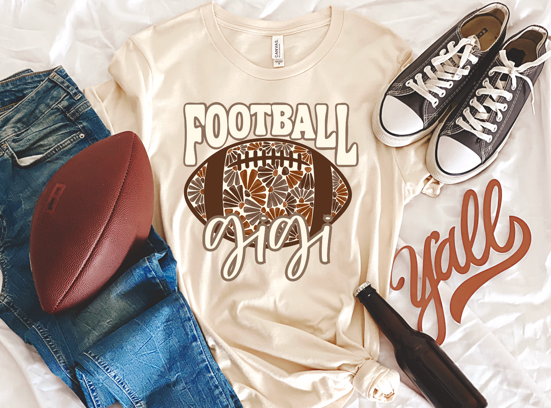 Floral Football Titles DTF Print