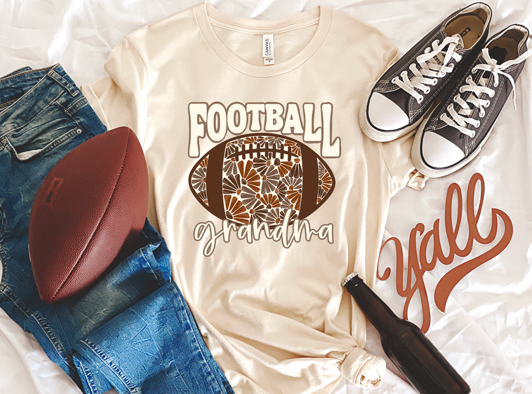 Floral Football Titles DTF Print