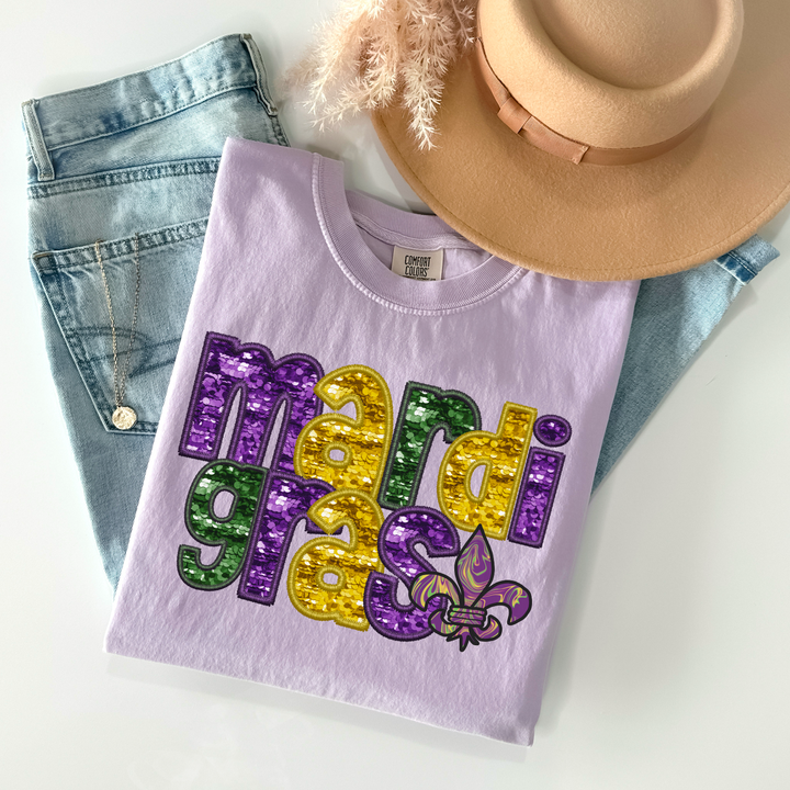 Mardi Gras Faux Sequins DTF Print