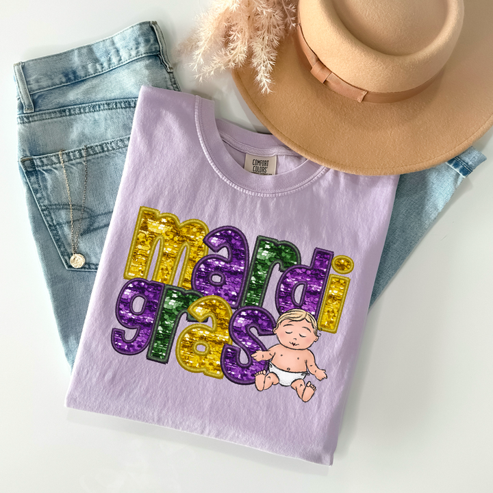 Mardi Gras Faux Sequins DTF Print