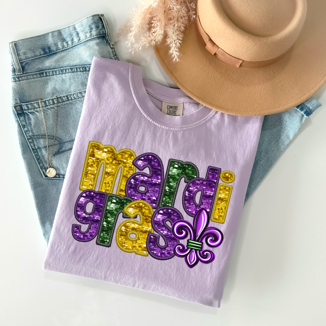 Mardi Gras Faux Sequins DTF Print