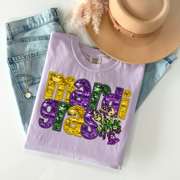 Mardi Gras Faux Sequins DTF Print