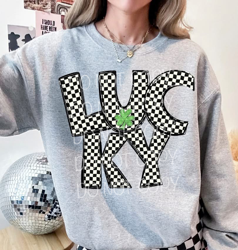 Checkered Lucky DTF Print