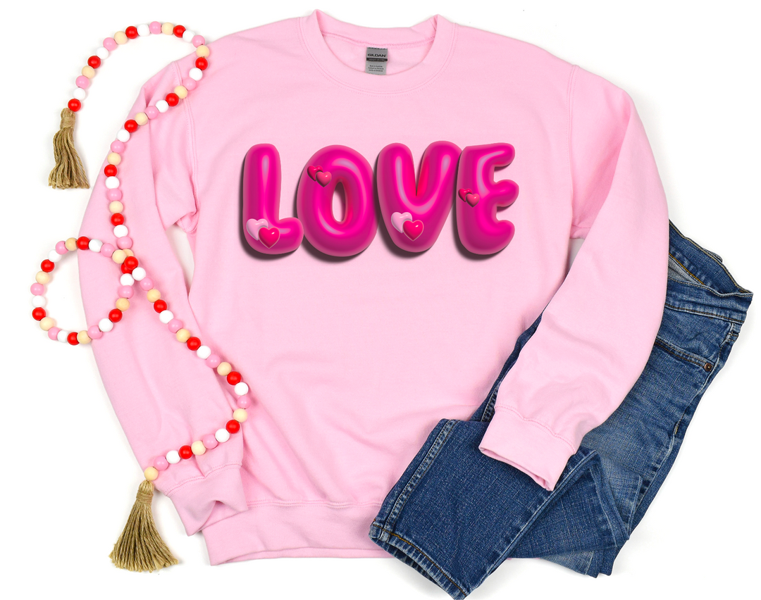 Pink Love Faux 3D DTF Print