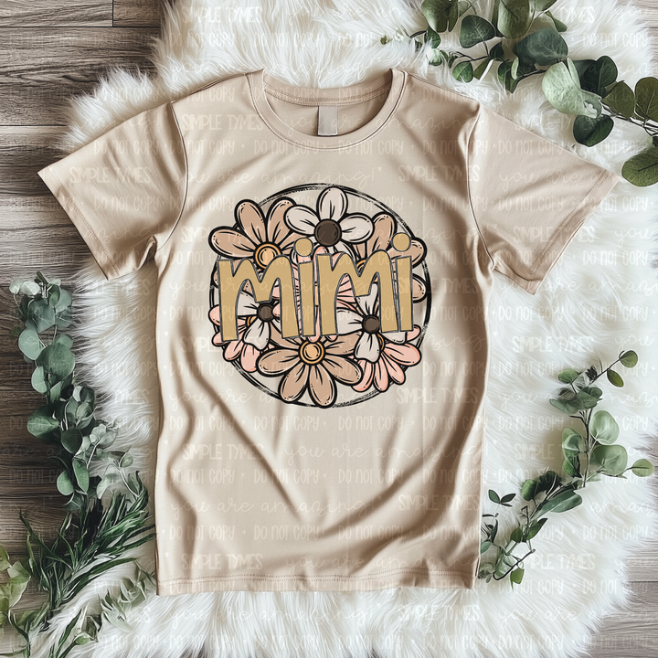 Neutral Floral Family Titles DTF Print