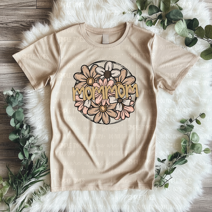 Neutral Floral Family Titles DTF Print