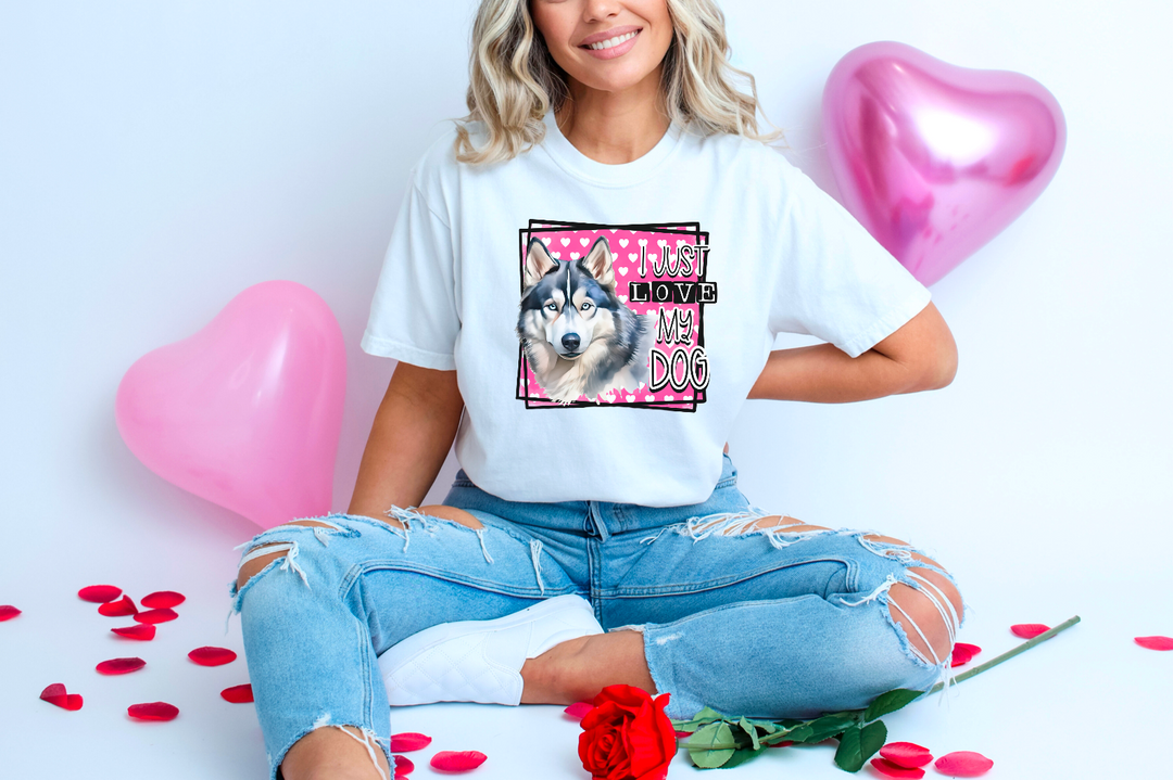 I Love My Dog Valentine DTF Print