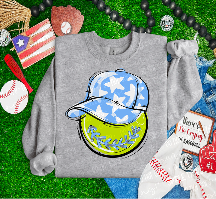 Softball Happy Face DTF Print