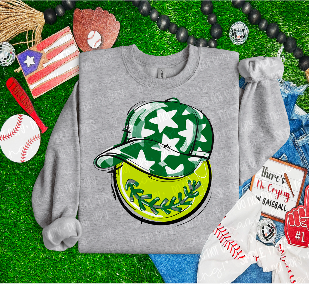 Softball Happy Face DTF Print