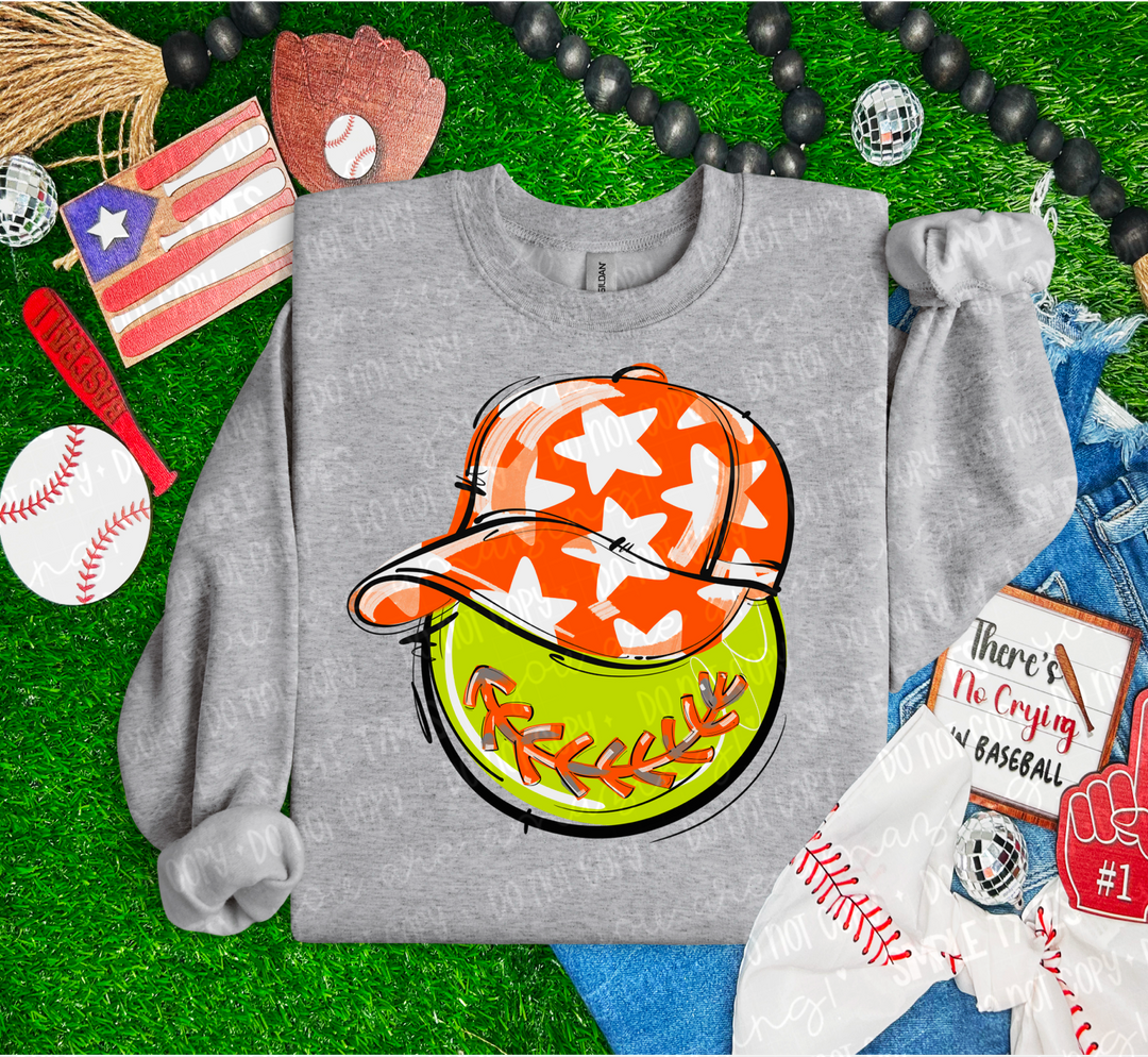 Softball Happy Face DTF Print