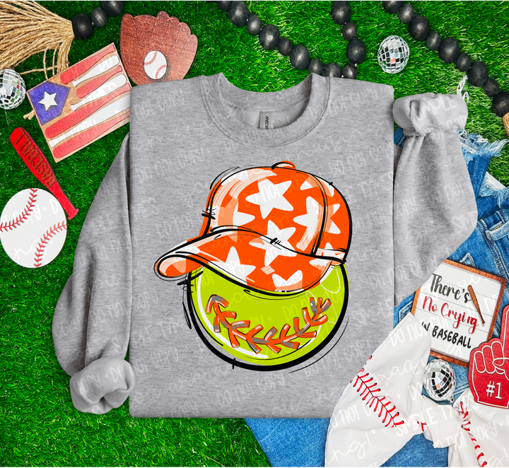 Softball Happy Face DTF Print
