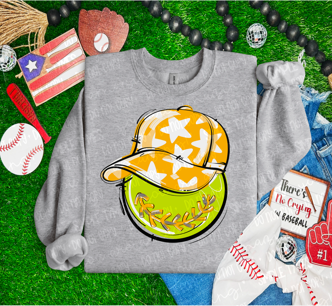 Softball Happy Face DTF Print