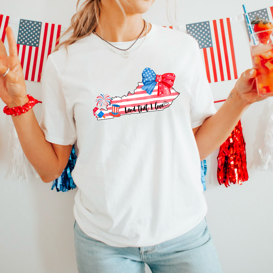 Patriotic KY Bella Canvas WHITE Tee