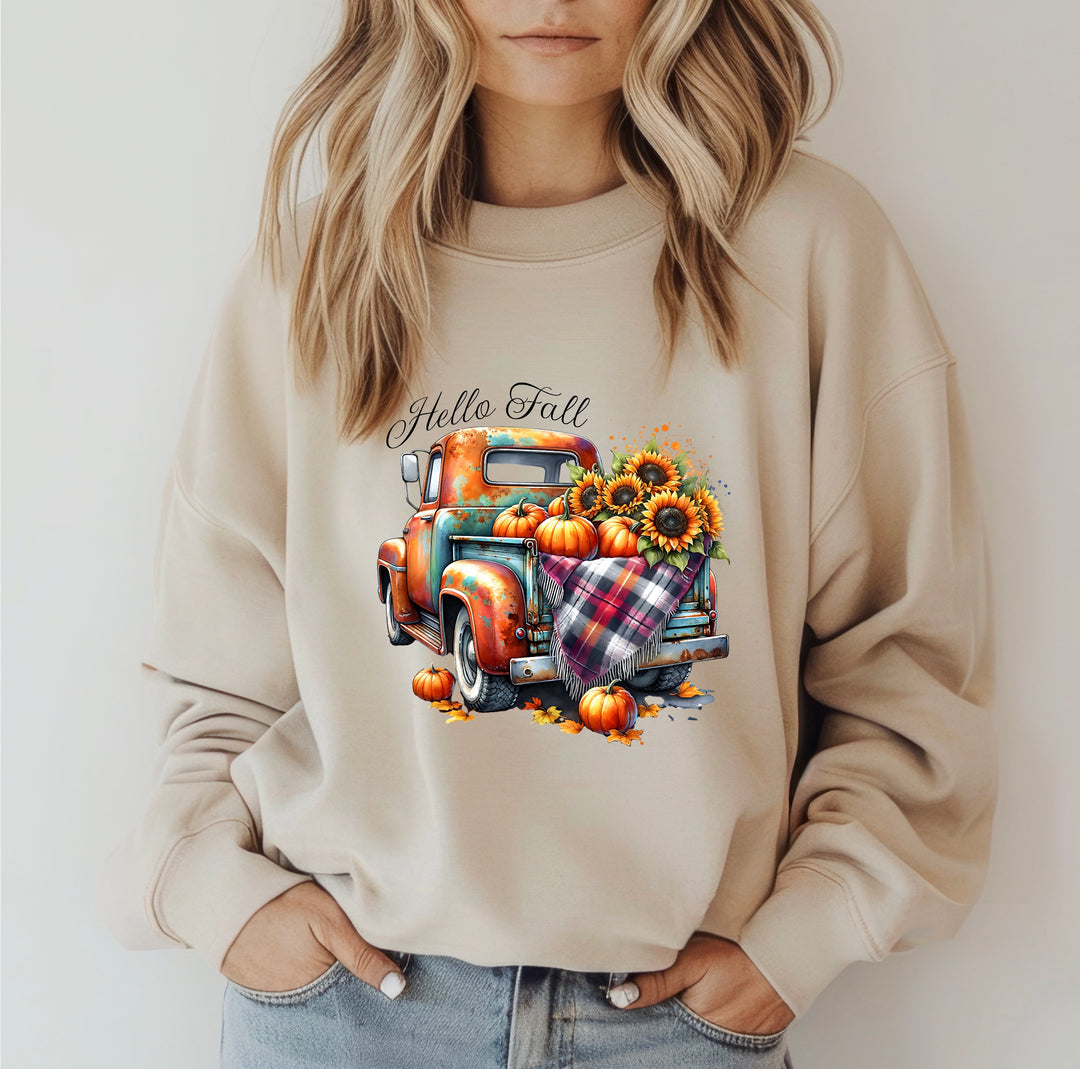 Hello Fall Truck DTF Print