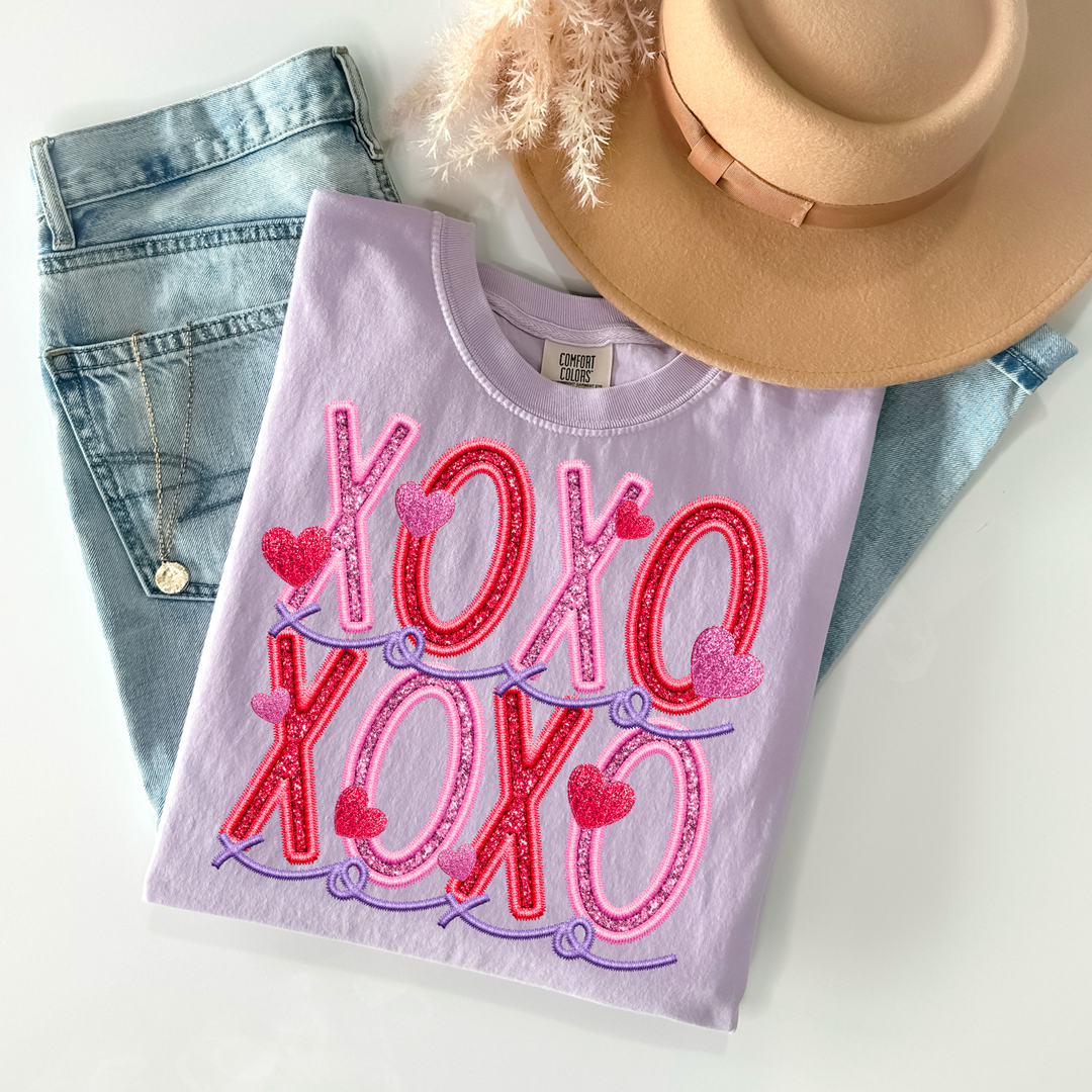 XOXO Faux Embroidery DTF Print