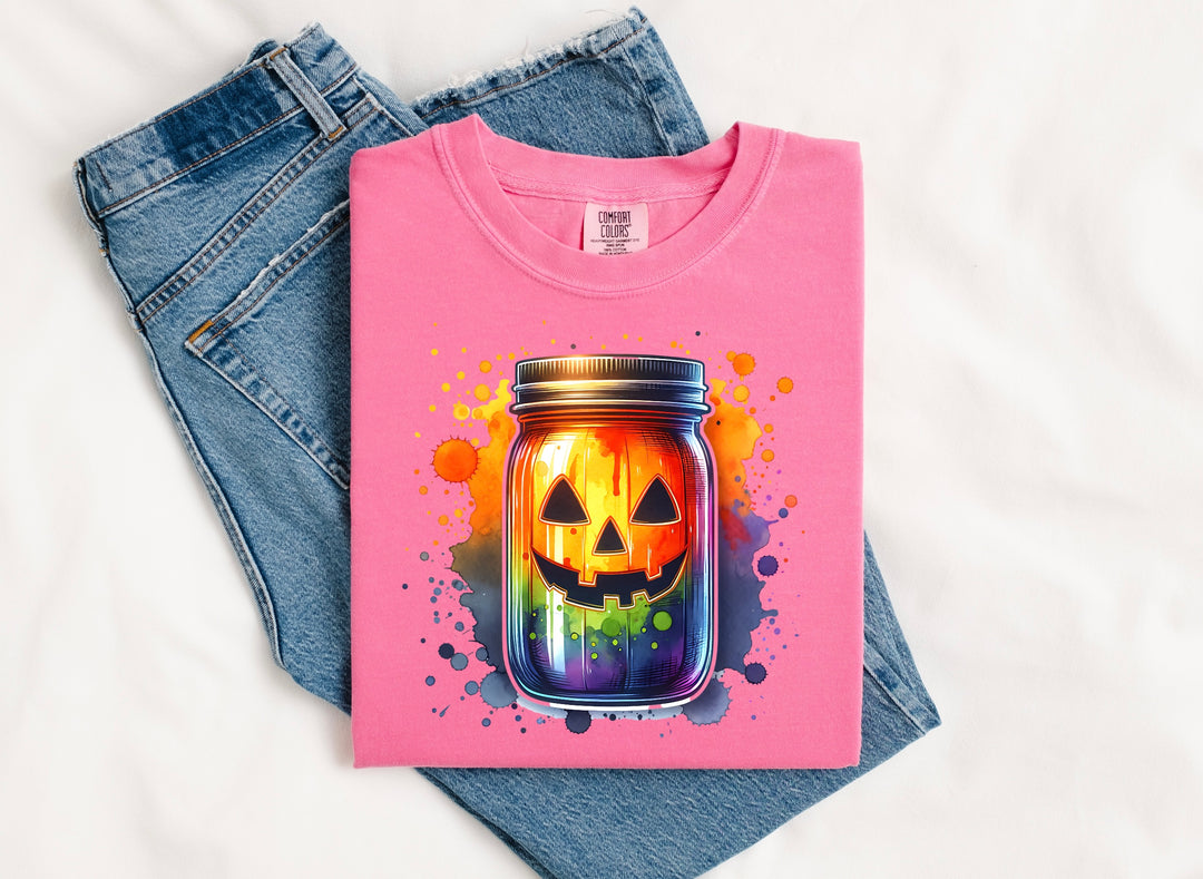 Rainbow Pumpkin Jar DTF Print