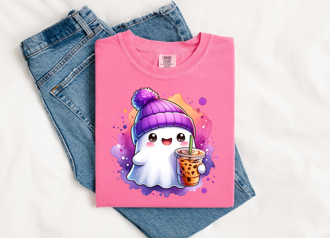 Ghost With Purple Hat DTF Print