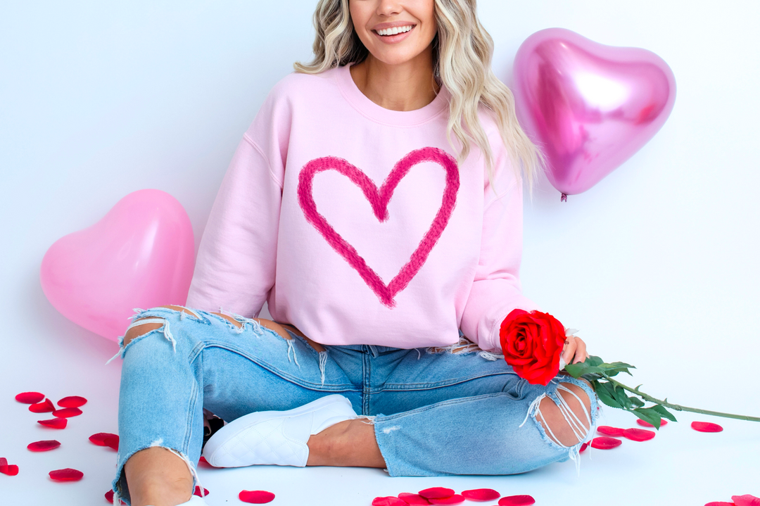 Pink Heart Valentine DTF Print