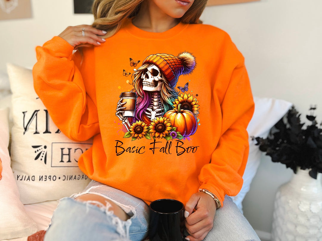 Basic Fall Boo Skeleton DTF Print