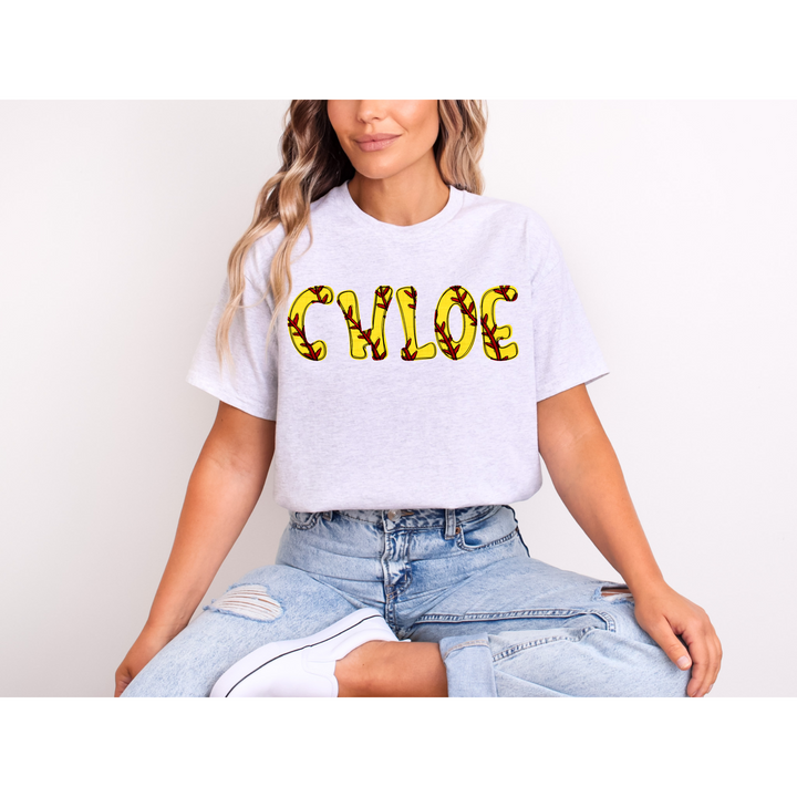 Funky Doodle Softball Laces Custom DTF Print