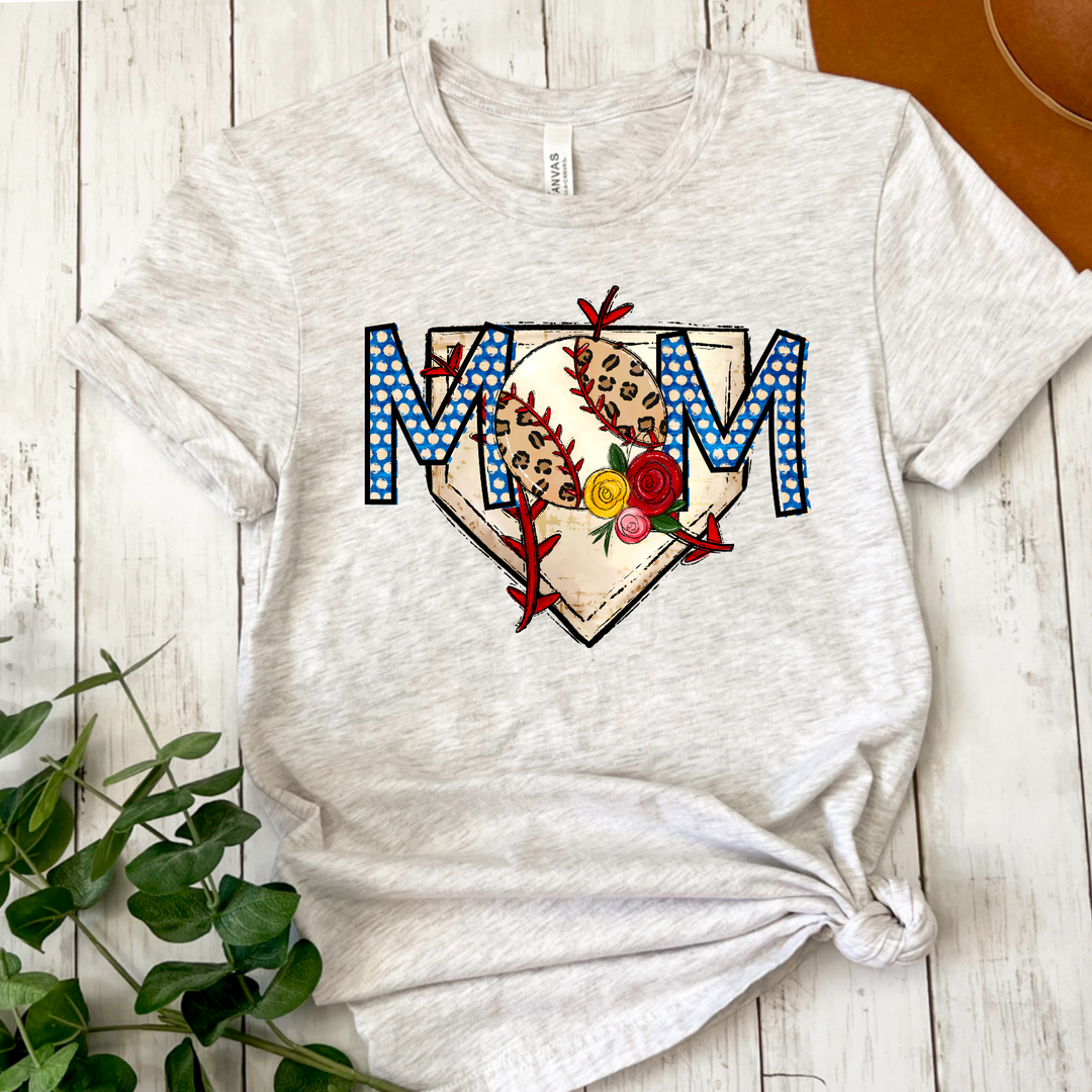 Baseball Mom With Leopard Ball DTF Print