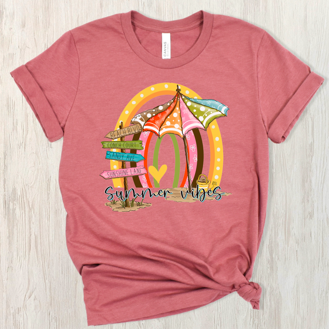 Summer Vibes Rainbow DTF Print