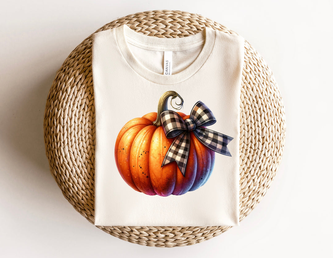 Pumpkin With Pattern Bow DTF Print