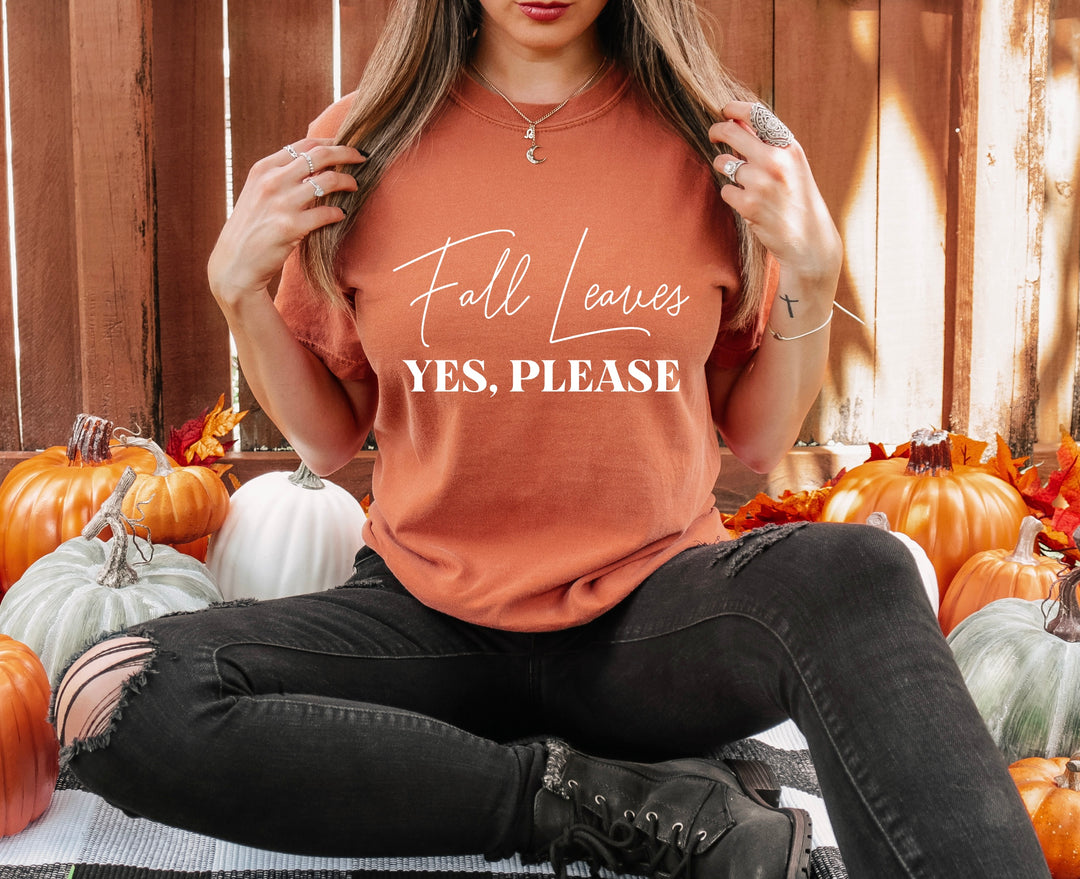 Fall Leaves Yes Please DTF Print