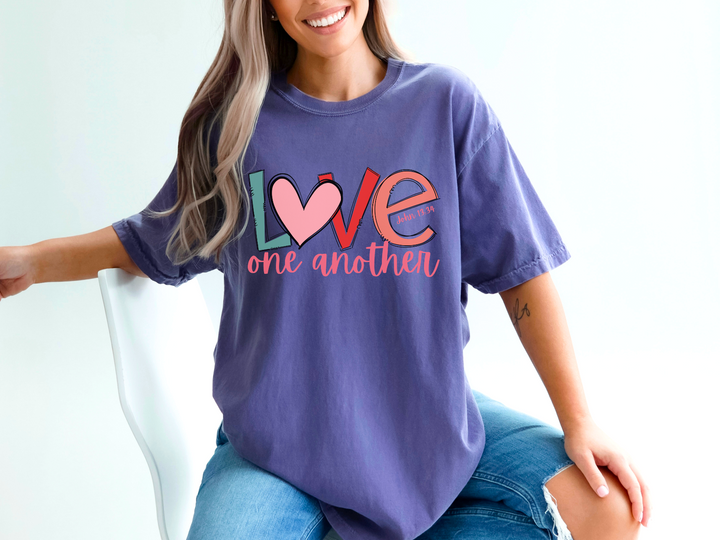 Love One Another Heart DTF Print