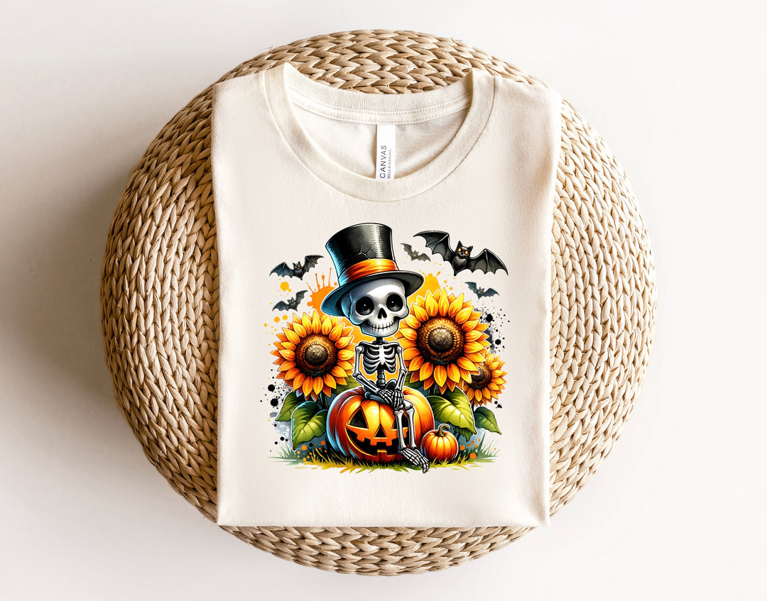 Skeleton With Sunflowers DTF Print